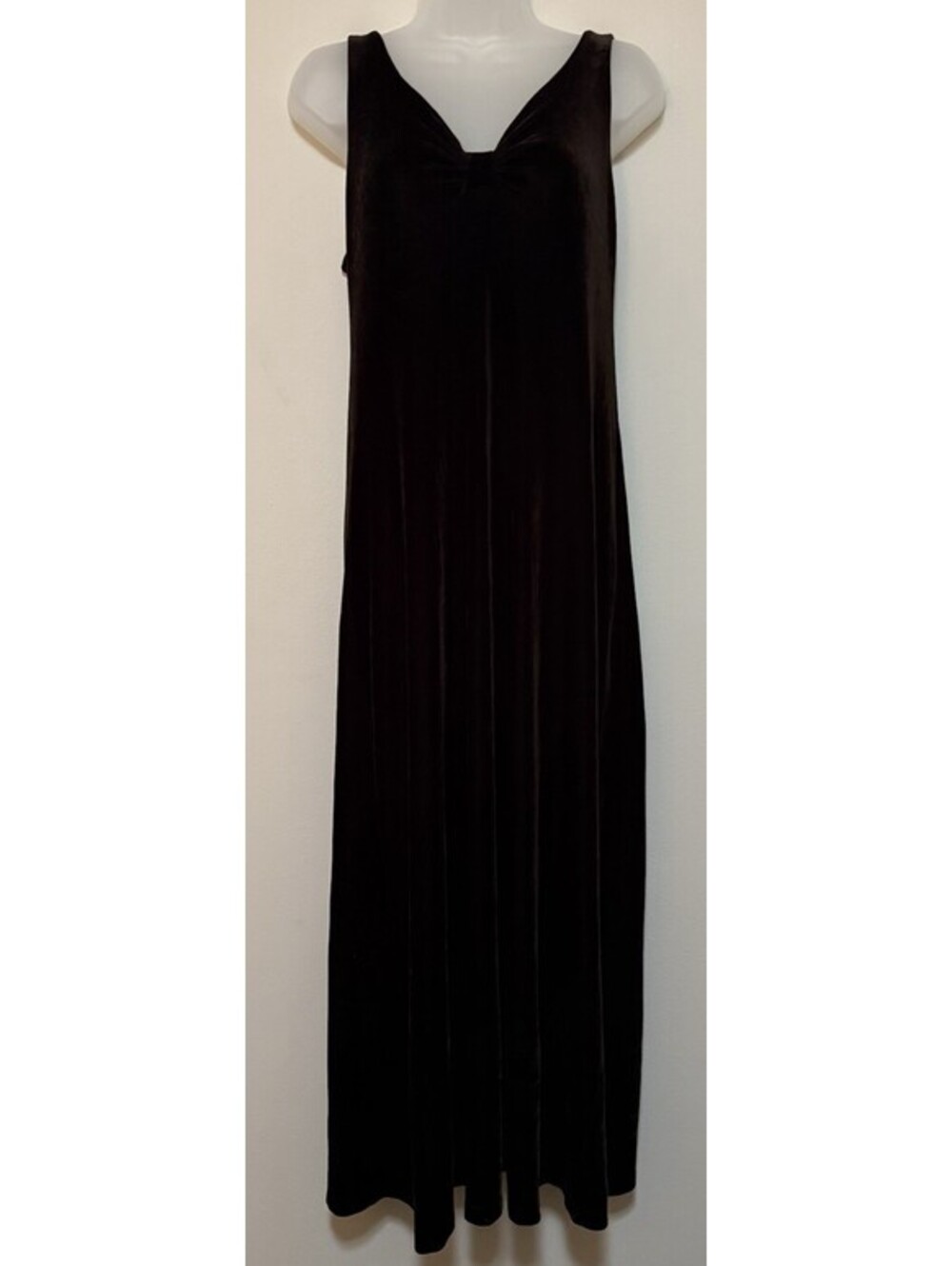 Betsey Johnson Vintage Made In USA Brown Velvet Maxi Dress Rare Size XL